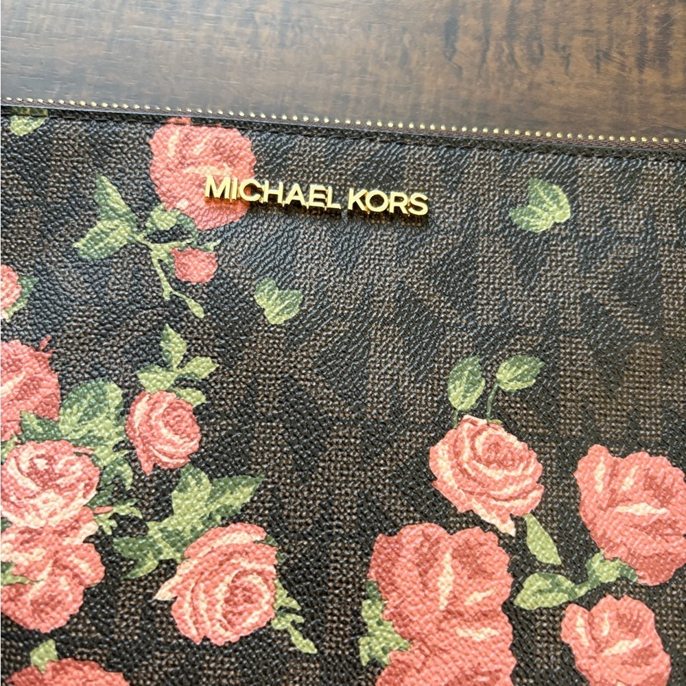 Michael Kors Floral Leather Wristlet Clutch - Picture 4 of 10